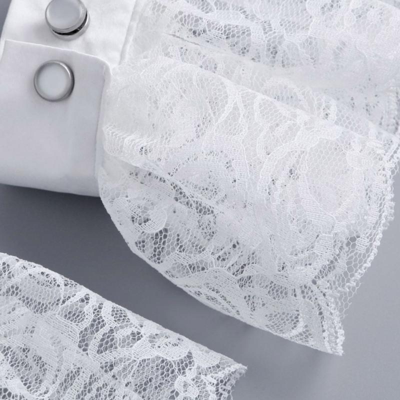 Lace Ruff Collar Wrist Cuffs for Girls Renaissance Victorian Play Medieval Cosplay Victorian Ruffled Lace Cosplay