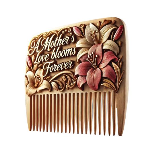 

Расческа ручной работы с цветком на День матери, антистатическая деревянная расческа, портативная для женщин, тонких, густых, коротких, длинных вьющихся волос, распутывающая и укладочная расческа D