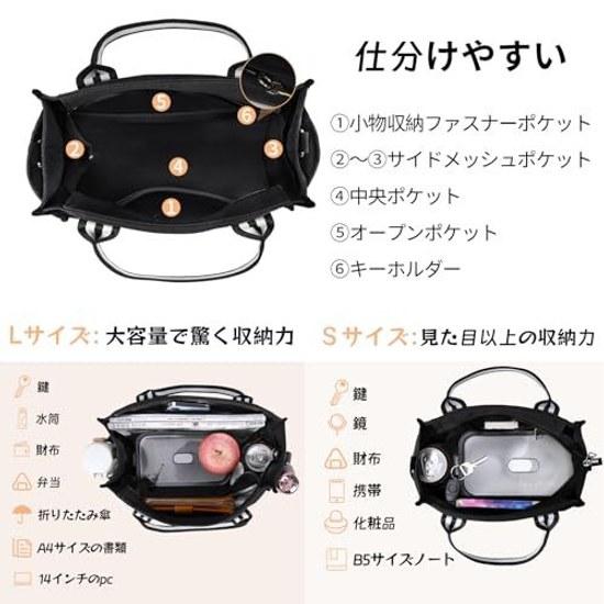 RAINSMORE Tote Bag Womens Canvas Standalone Shoulder Water-Repellent A4 Storage Handbag Mens Zipper Lightweight Commuting School Black Gray