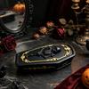 Skull Storage Organizer Gothic Casket Jewelry Box, Resin Spooky Figurine for Tabletop Rings, Halloween Dark Organizer, Unique Gift Goth Lovers