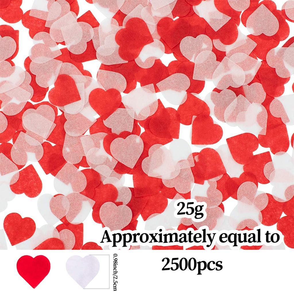 2500 Pieces of Heart-Shaped Heart Paper, Valentine's Day Table Decoration, Wedding Hand-Held Throwing Confetti, Balloon Filling
