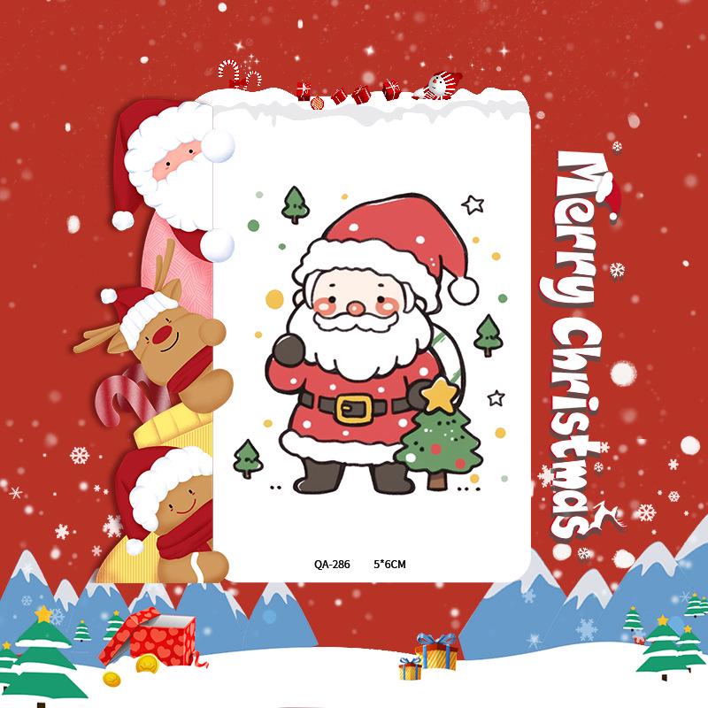 Popular Cartoon Christmas Temporary Tattoos for Kids - Cute Santa and Snowman Sticker Set