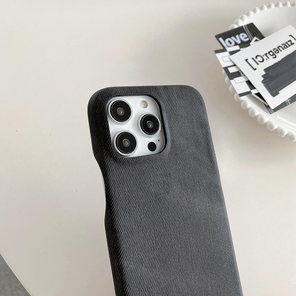 For iPhone 16 Pro Max Case Jeans Cloth Texture PU Leather+PET Back Cover