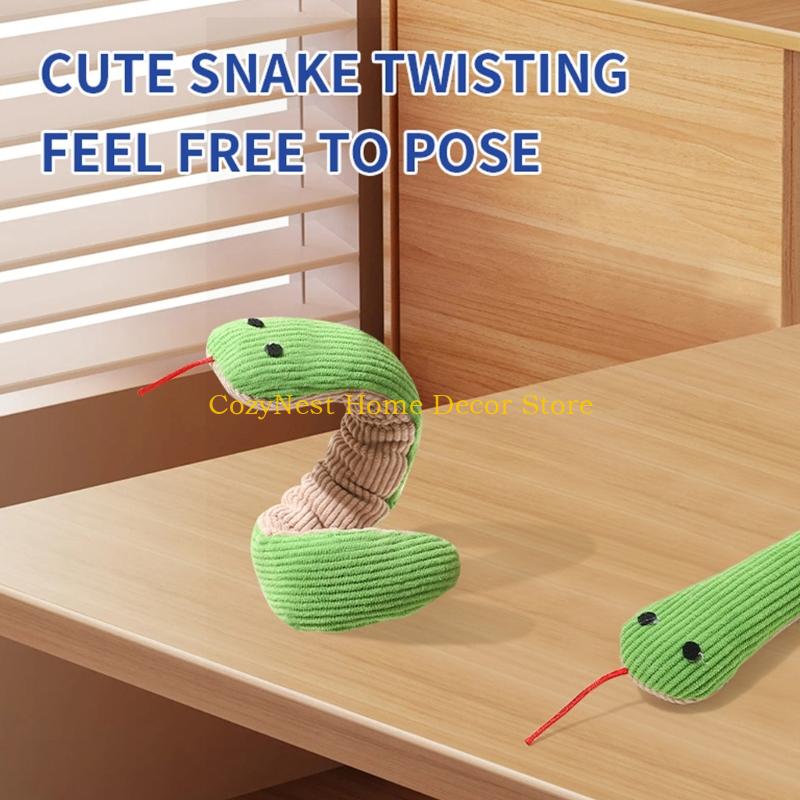 92MF Cats Crinkle Stuffed Toy Kitten Toy Crinkling Cats Teething Chewing Snake Crinkling Cats to Exercise Gift