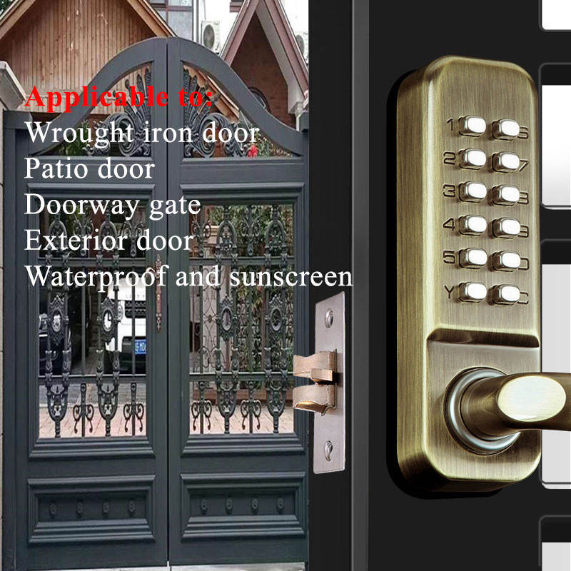 Mechanical Code Lock Waterproof Password Unlock Aluminum Alloy Anti-Theft Outdoor Door Lock