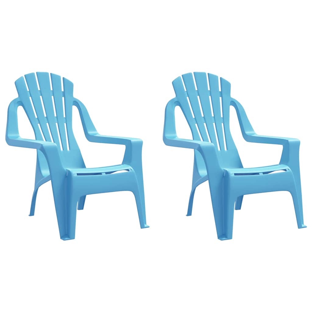 VidaXL Kinder-Gartenstühle 2 Stk. Blau 37x34x44 cm PP Holzoptik
