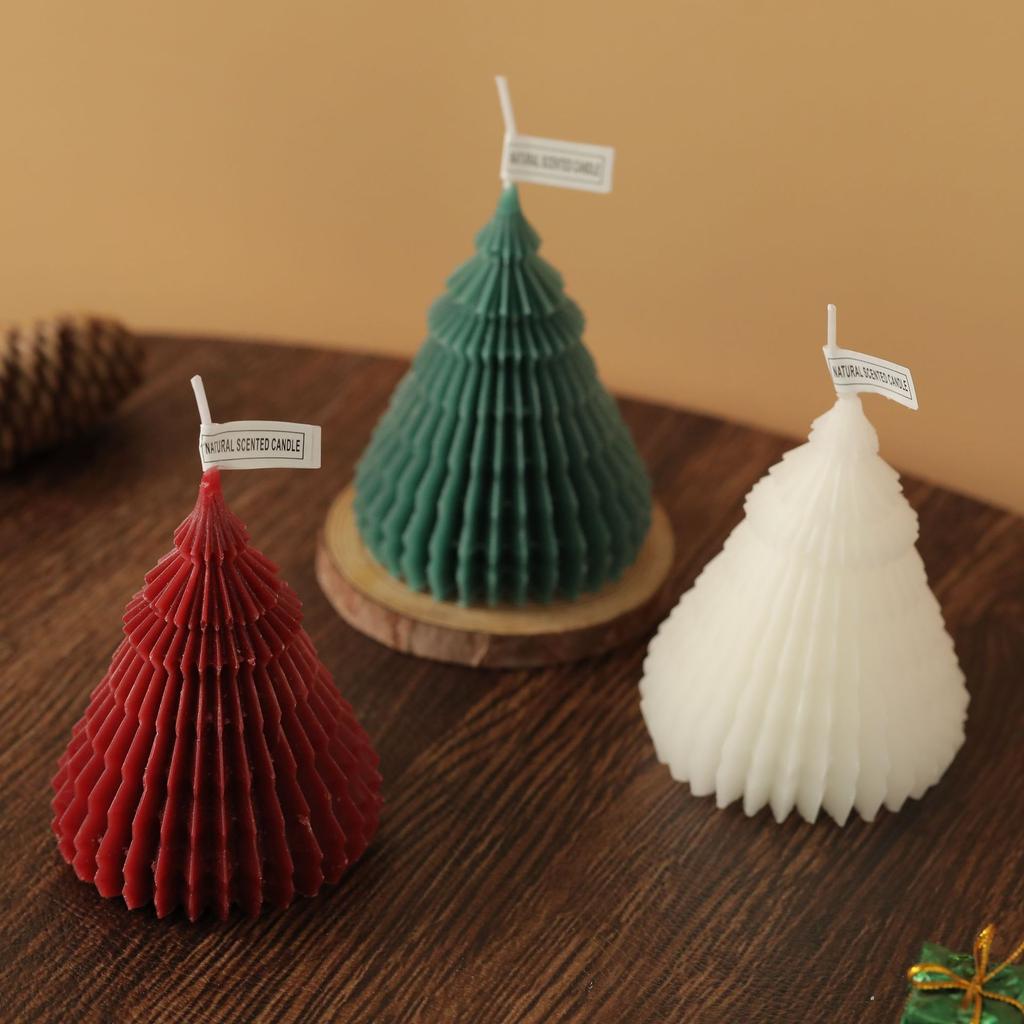 Christmas Origami Soy Wax Scented Candle Handmade Home Decor with Cute Shooting Props Atmosphere Gift for