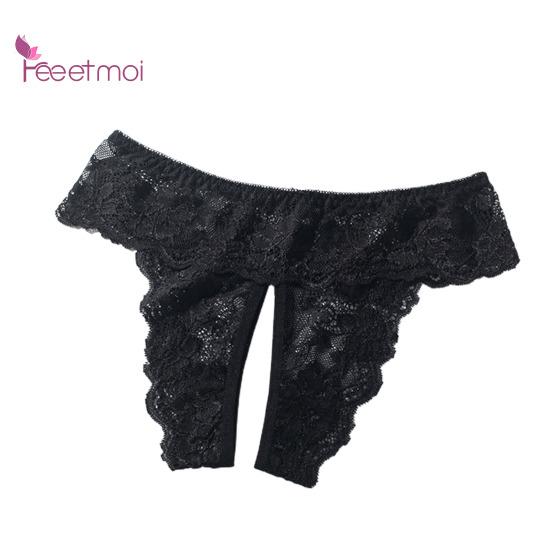 Damskie figi Koronkowe otwarte krocze Plus Sleep Colthes Rozmiar Sexy Wear Pure Color Sweet G-string