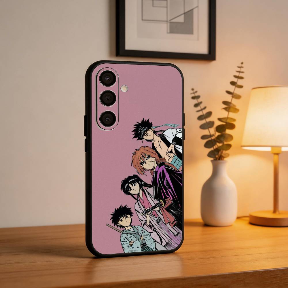 Coque de téléphone Anime R-Rurouni Kenshin Pour Samsung A73,72,71,A52,51,40,41,A22,A32,31,A13, Coque Noire Souple
