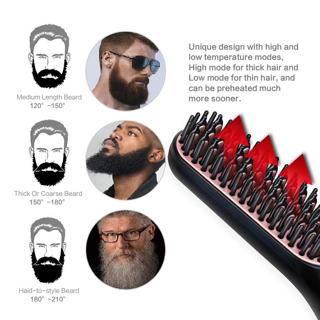 Multifunctional Men's Beard and Hair Straightener Comb