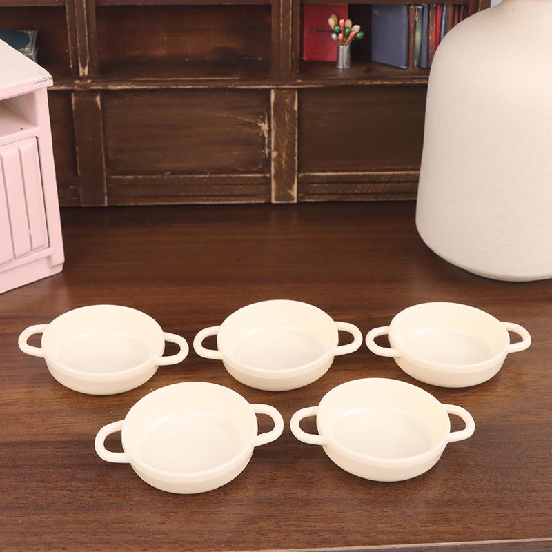 5Pcs 1/12 Dollhouse Simulation Soup Pot Model Dollhouse Miniature Kitchen Cookware Decoration Dolls House Accessories