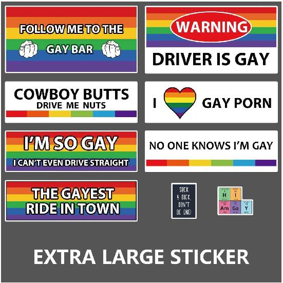 For 1Set 28 Pcs Original Funny Gay LGBT Prank Bumper Stickers Truck,Cars,Vehicle or Luggage - I'm So Gay I Can't Even Drive