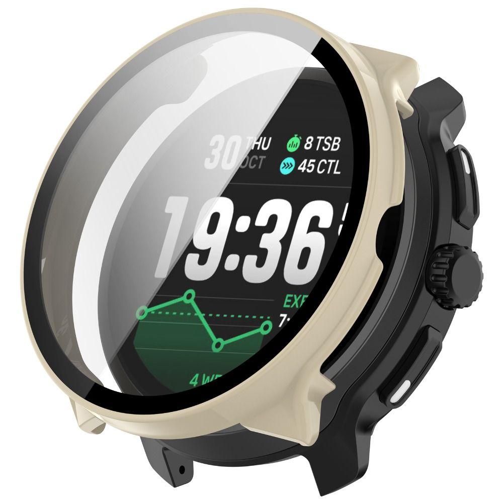 PC+Tempered Protective Case Full Coverage Hard Screen Protector Anti-Scratch Cover Shell for Suunto Race 2