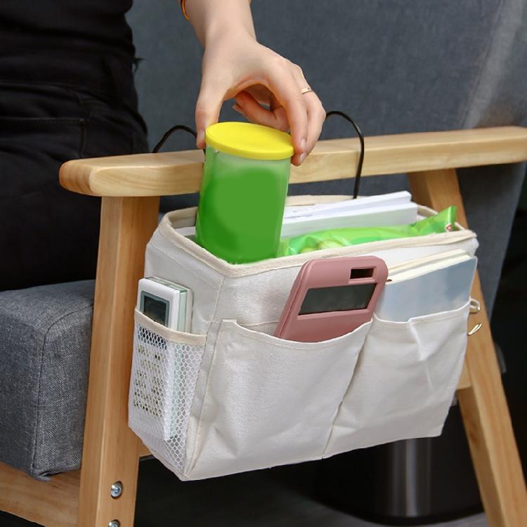 Bedsides Hanging Storage Unit Featuring Hooks and Shelves for Organizing Items