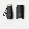 Half-price Umbrella, 6-rib Umbrella, Capsule Umbrella, Black Rubber Mini Flat Parasol, Folding Umbrella for Sun and Rain