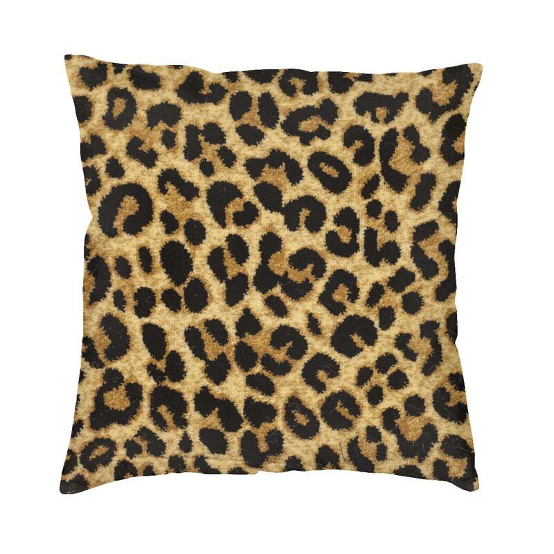 Custom Brown Leopard Print Pillow Case 40X40Cm Living Room Decoration Modern Animal Cheetah Skin Chair Cushion Square Pillowcase