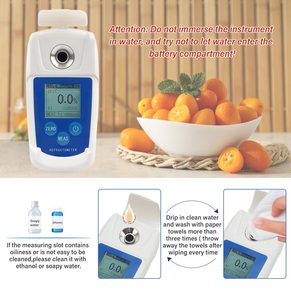 High Precision 0 55percent  Digital Brix Refractometer Brix Meter Automatic Temperature Compensation Refractive Index