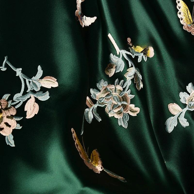 Embroidery Acetic Acid Silk Fabric Jacquard Cheongsam Dress Clothing Designer Wholesale Cloth Diy Sewina By Half Meters Material