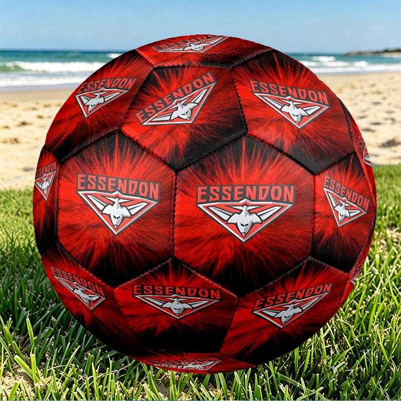 Essendon Football Print Size 5 Soccer Ball, PU Wear Resistant Football for Match Training and Daily Practice, Birthday Gift for Soccer Fans