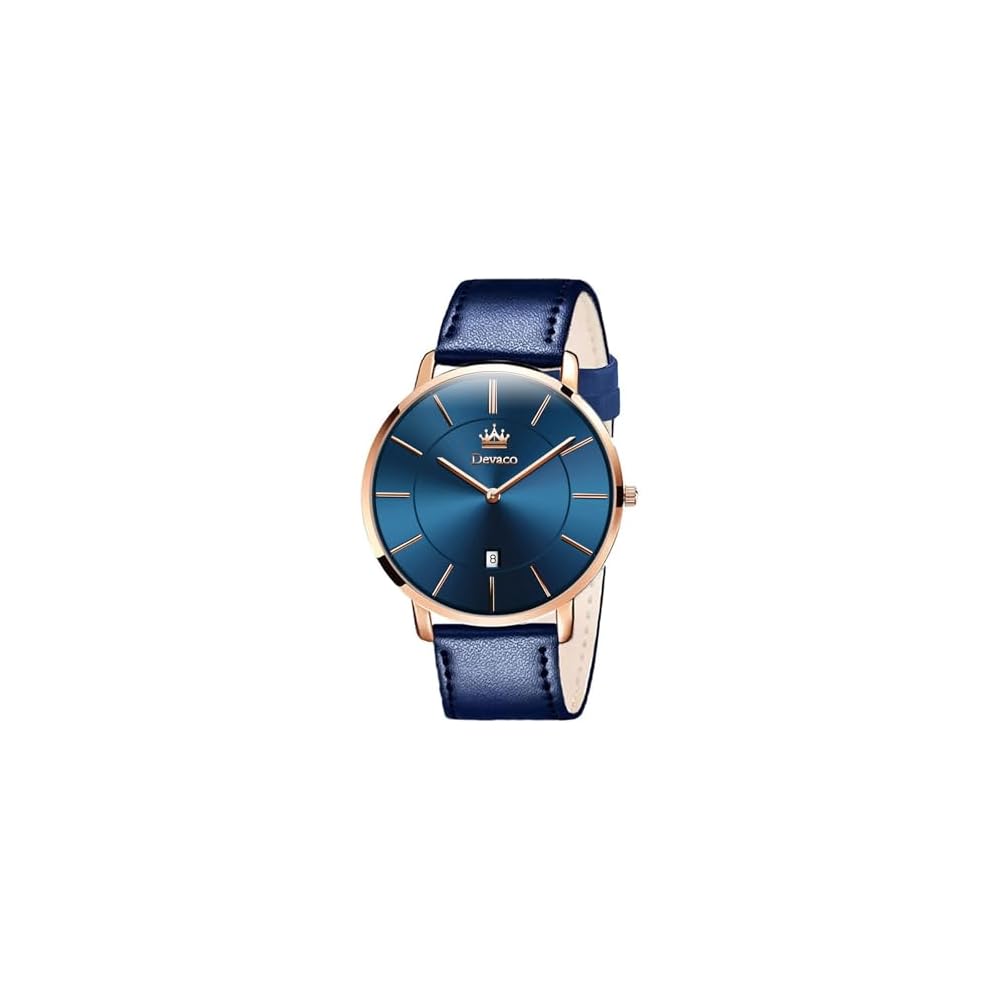 Men s Ultra-Thin 6.5mm Casual Business Watch Japanese Quartz Movement 40mm Leather Band