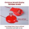 Glowing Christmas Wreath Timer Function Battery/USB Powered Xmas Decorations Energy Saving Waterproof Artificial Wreaths Outdoor
