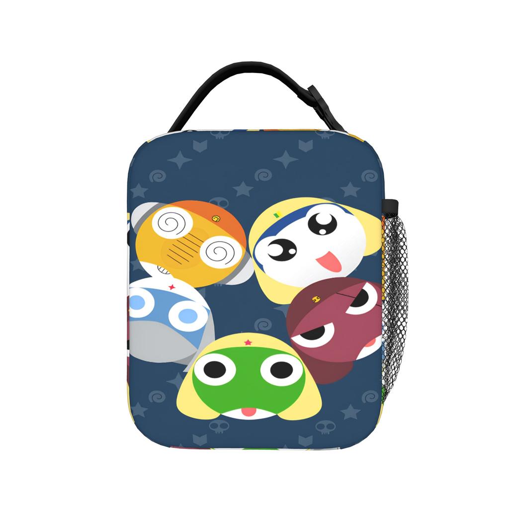 Keroros Gunsous Frog Lunch Bag Cute Lunch Box Travel Convenient Thermal Lunch Bags For Girls Oxford Graphic Cooler Bag