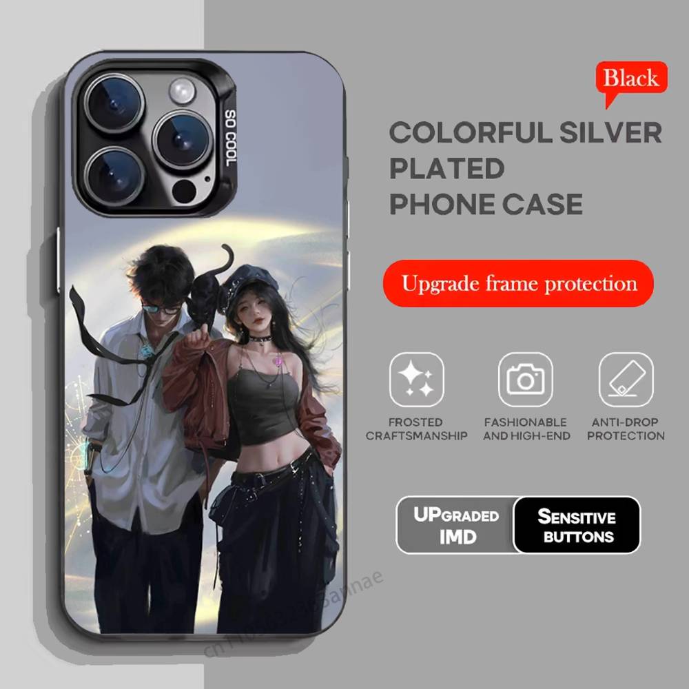 Character Design Anime Phone Case For iPhone 17,16,15,14,13,12,11,Pro,Max,Plus,Mini,X,XS,XR,8,S,SE Soft Black Case