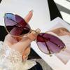 Unique Metal Frame Brown UV400 Cat Eye Sunglasses Women Trendy Vintage Designer Luxury Glasses