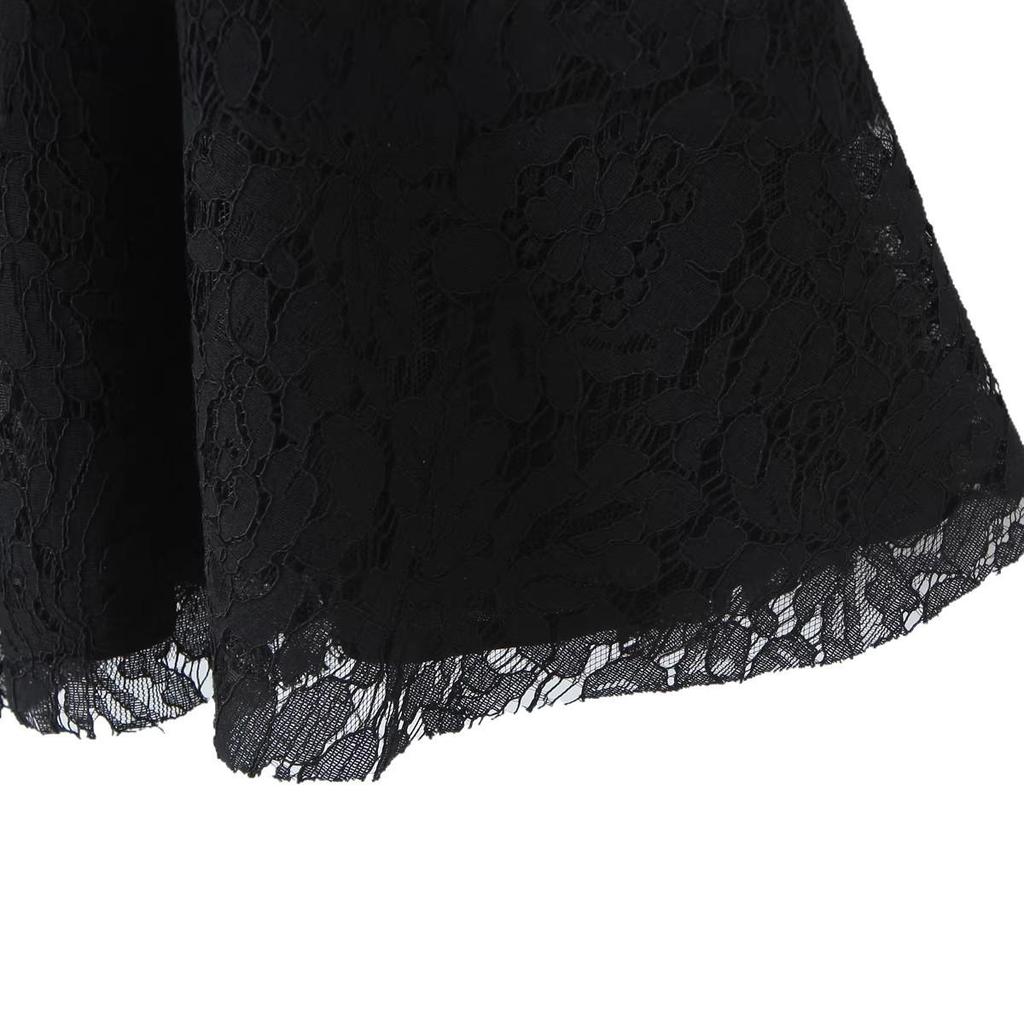 Women's Black Lace Spaghetti Strap Dress - Spring/Summer Seaside Vacation Short Skirt