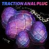 BDSM Anal Plug with Chain Leash Giant Egg Anal Plug Female Anal Training Toy Adult SM Bondage Sex Toy for Women
