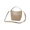 Tory Burch Mcgraw Iconic Double T Logo Bucket Bag Leather Handbag Small Women Handbags Clay-Gray 74956-200
