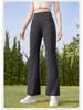 Plus Size Quick-Dry High Waist Micro Flare Pants - Breathable Ice Silk for Summer