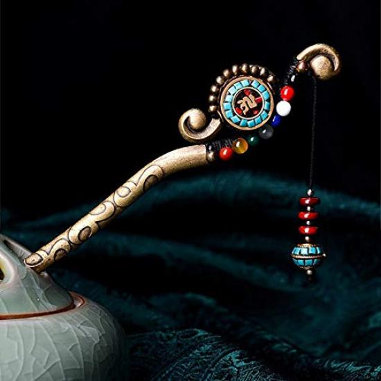 LeafIn Handmade Kanzashi Hair Ethnic Ethnic Style Hair Single Agate Head Power Japanese Clothing Cute Single Kanzashi Hairpin, Clip, Totem, Stick,