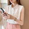 ZANZEA Women Casual Turn Down Collar Summer Floral Print Sleeveless Blouse
