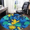 1pc Cactus Print Carpet, Round Non Slip Durable Large Size Office Carpet, Suitable for Office