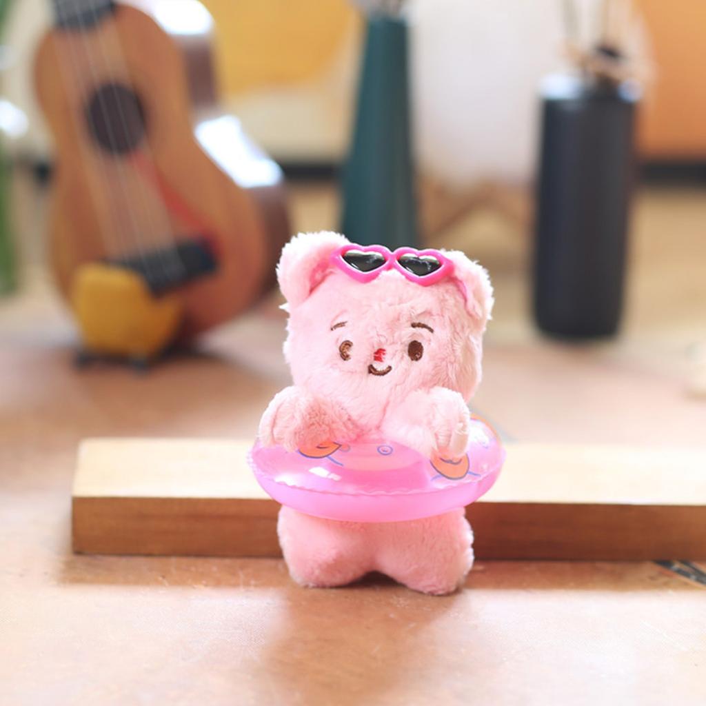 Cute Bear Swimming Ring Charm keyring Plush Keychain Accessory Animal Pendant Key Chain Personalized Bag Accessory