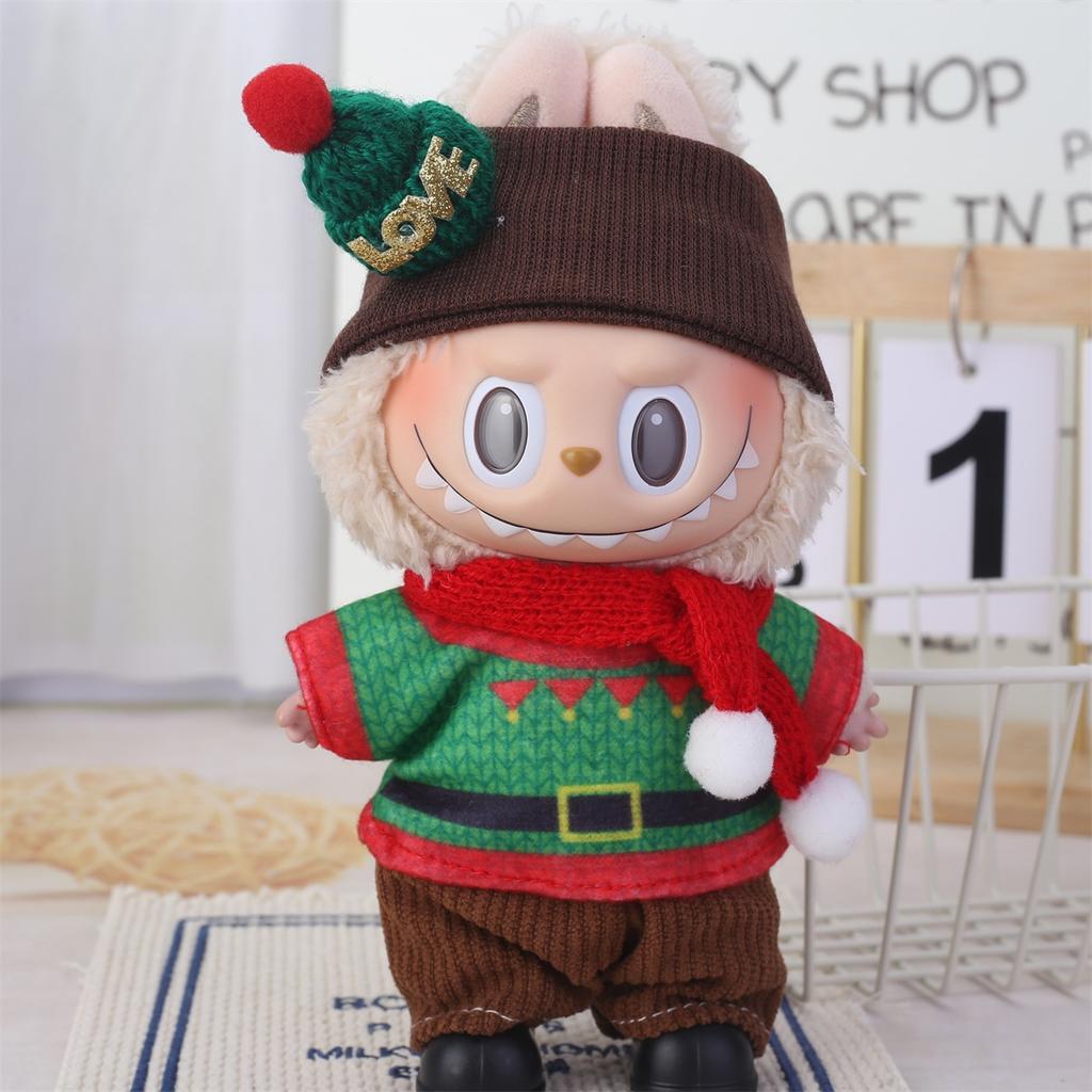 Lapupu 17cm Christmas Doll Clothes: First & Second Gen Sit-Sit Party Sweater