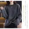 NONELECEDOLE Knit Long Round Loose Solid Perfect for and Women's Sweater, Sleeve, Neck, Thick, Fit, Color, Simple, Soft, Slimming, Warm, Casual,