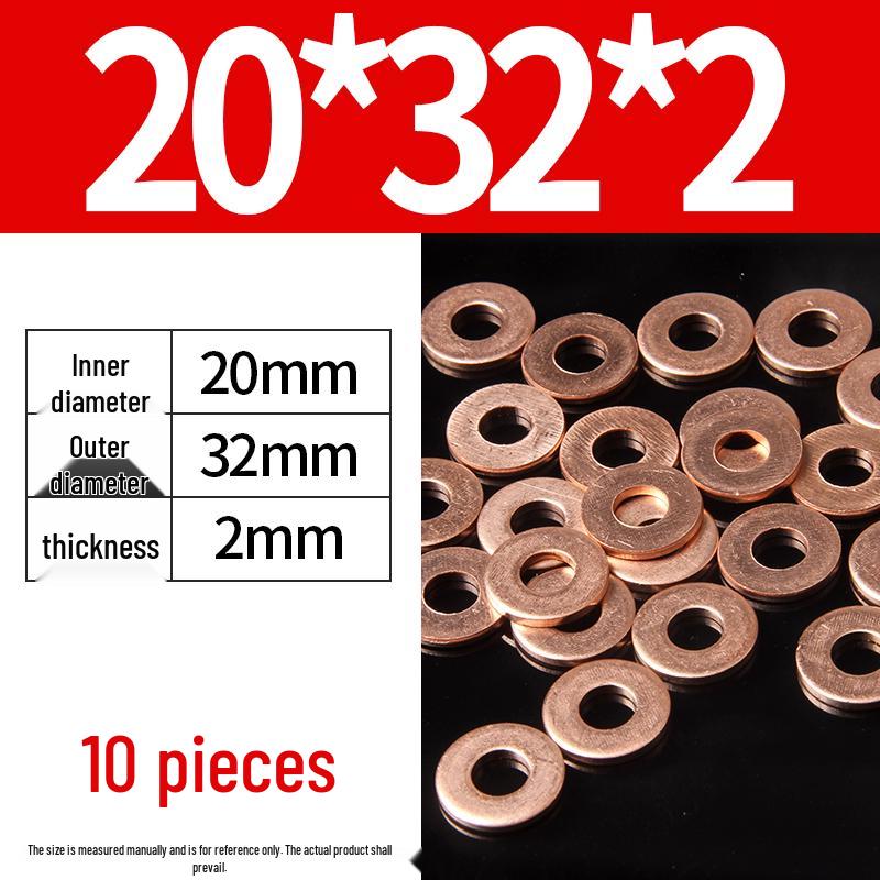 2mm Pure Red Copper Sealing Ring Marine Instrument Flat Washer