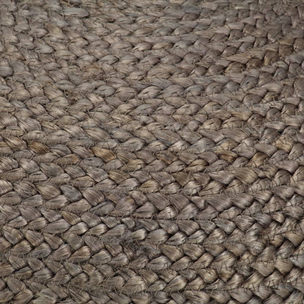 Handcrafted Footstool Light Grey 45 x 30 cm Jute