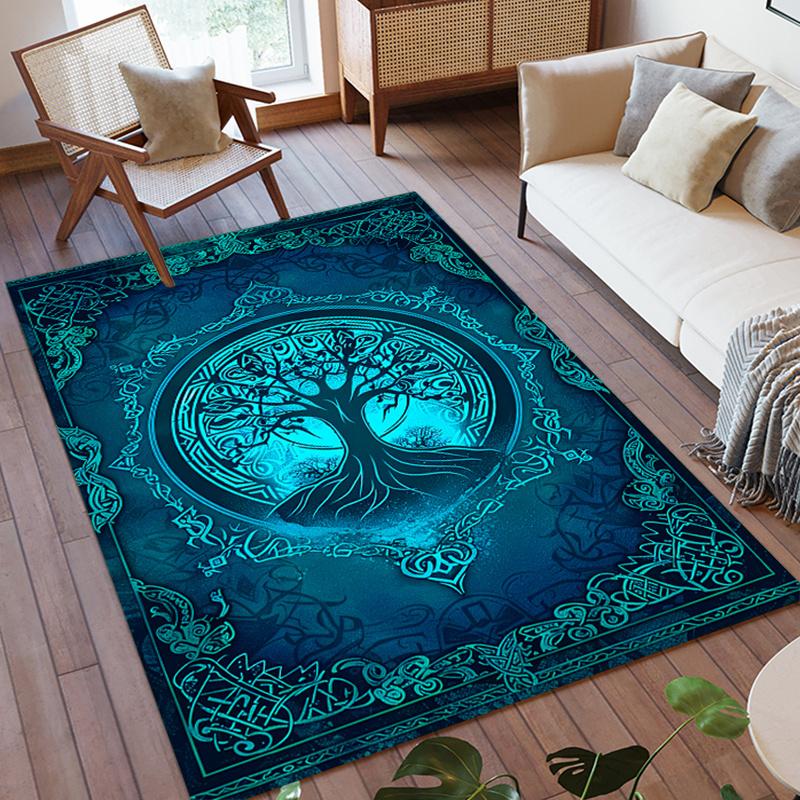 

Celtic Tree of Life Plush Area Rug - Non-Slip, Fade-Resistant Carpet for Living Room, Bedroom, and Game Areas - Soft Polyester 50x80cm
