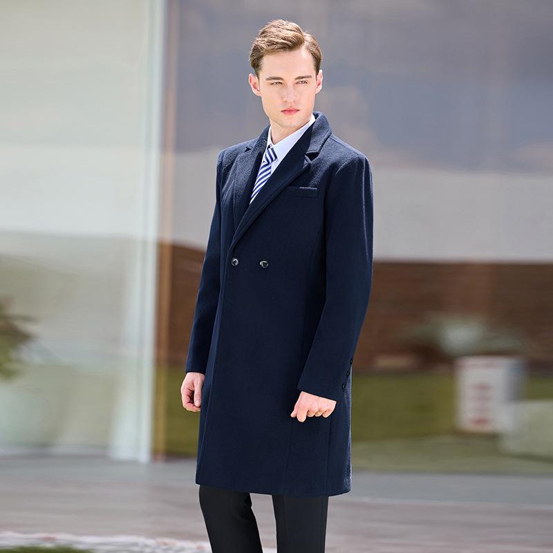 

Unisex Woolen Mid-Length Coat - Warm, Versatile for Autumn/Winter 2025 XL