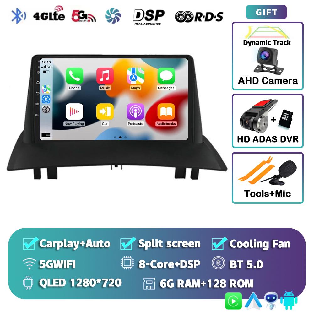 Android 14 Carplay Auto WIFI+4G Car Radio For Renault Megane 2 2002-2009 Multimedia Video Player 2Din 2din DVD Navigation GPS BT