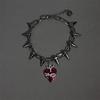 Y2K Herz Nieten Halskette Gothic Punk Stil Herz Anhänger Halskette für Männer Frauen Übertriebener Schmuck Zubehör Geschenke