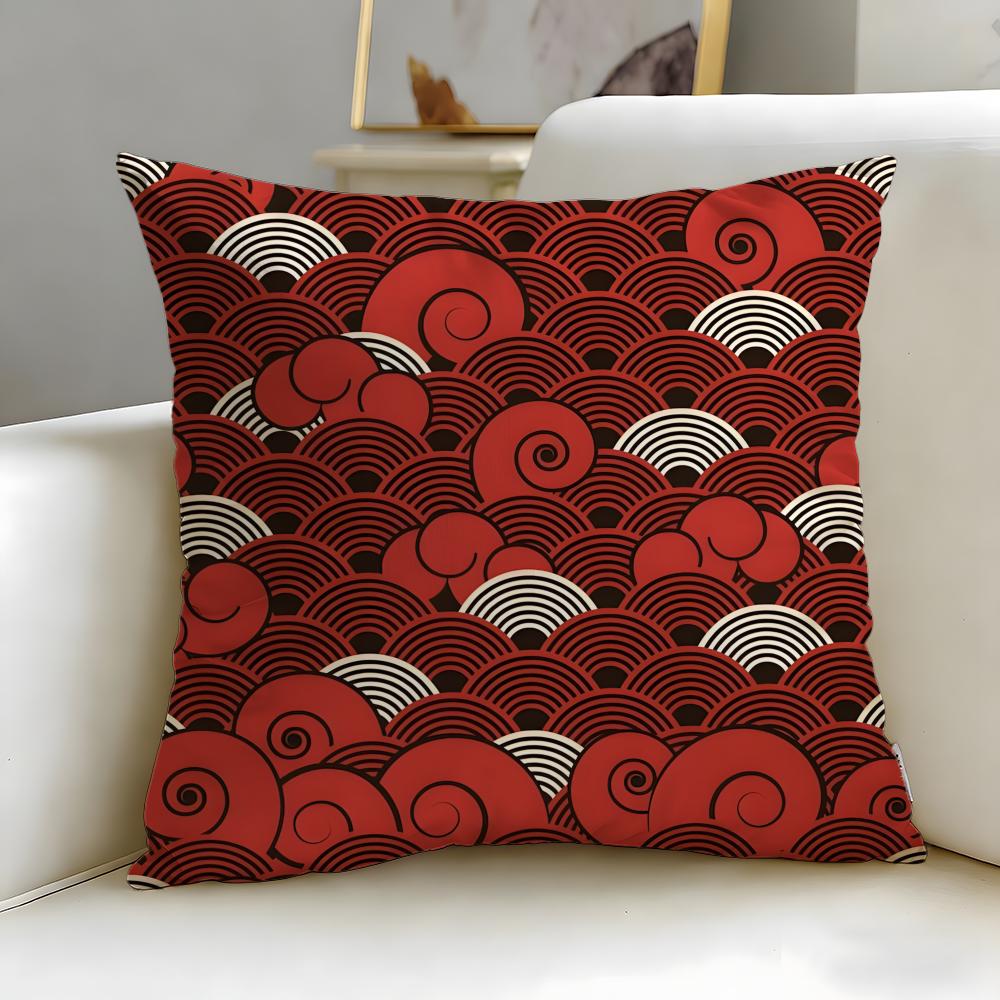 Wave Pattern Cushion Cover Soft EasyWash Pillow Case Versatile for Couch Bed Travel and Office