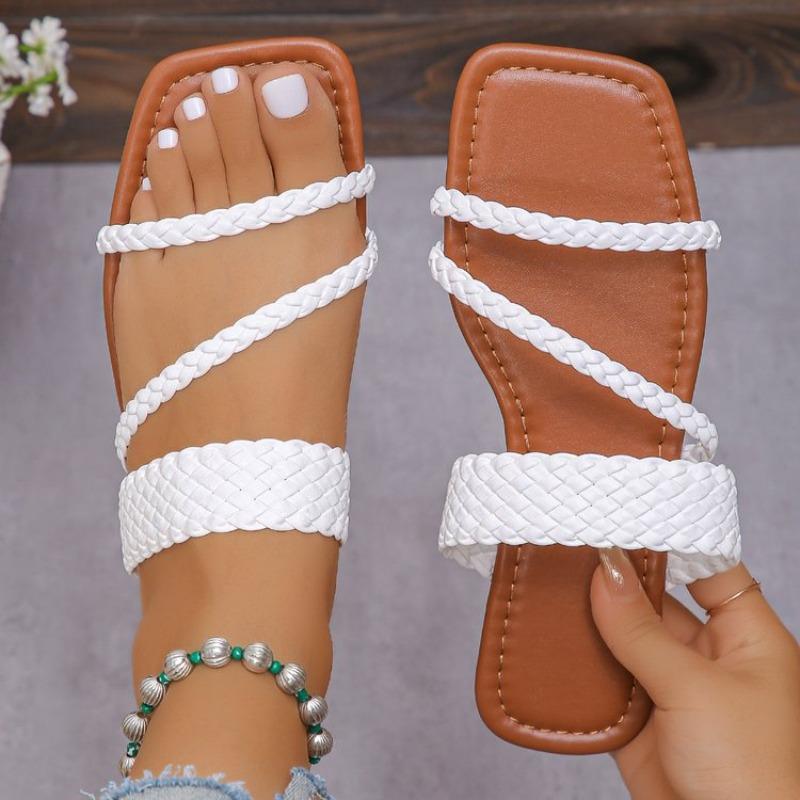 

Fashion Sandals Women Beach Ladies Summer Casual Retro Colour Blocking Beach Non Slip Outside Wear Large Size Soft 36