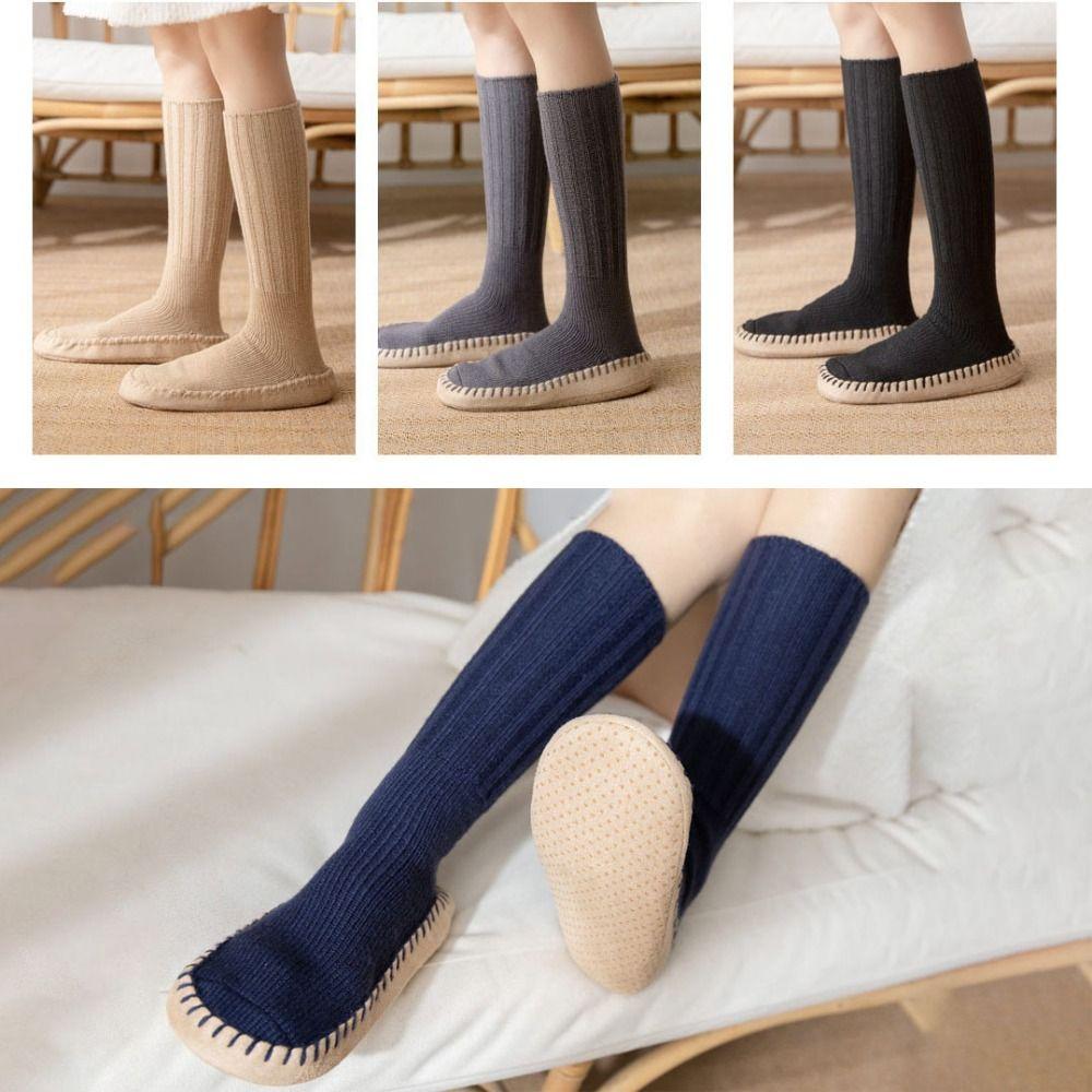 Warm Floor Plush Socks Sleeping Winter Stocking Knitted Knee High Socks Unisex