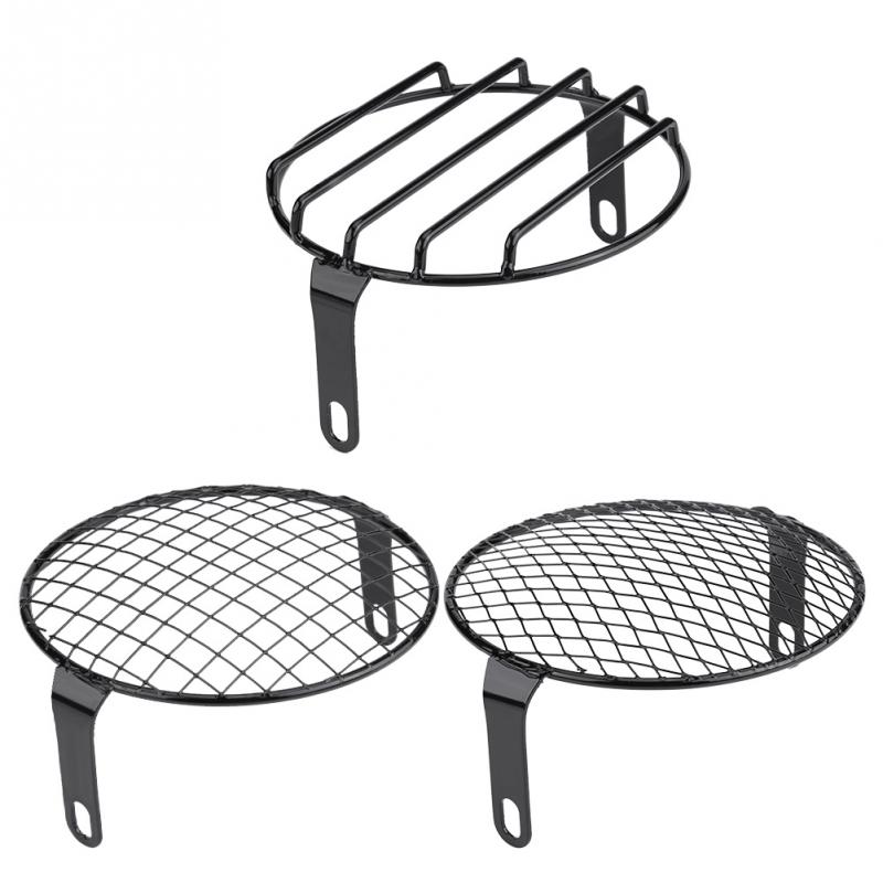 6.5 Motorcycle Side Mount Headlight Round Grill Cover Mask Led Headlights Grill Cover CNC for Cruiser Chopper Cafe Racer