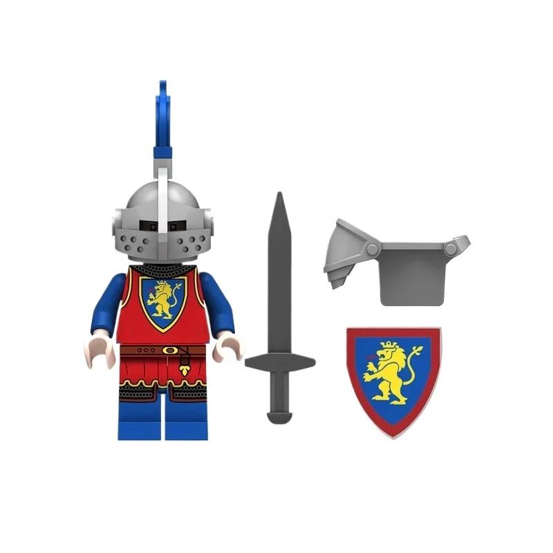 1/4Pcs Medieval Knight Falcon Soldiers Mini Building Blocks Toy Set Ancient Castle Crow Black Eagle Red Lion Dark Knight Figures