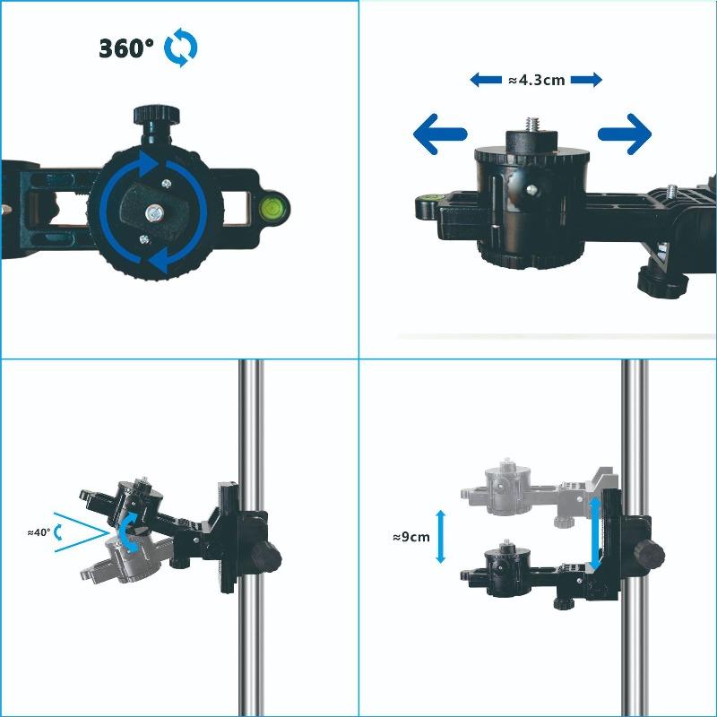 New Laser Level Telescopic Rod Woodworking Ceiling Installation Rod Multi-functional Gimbal Bracket Professional Lifting Tool